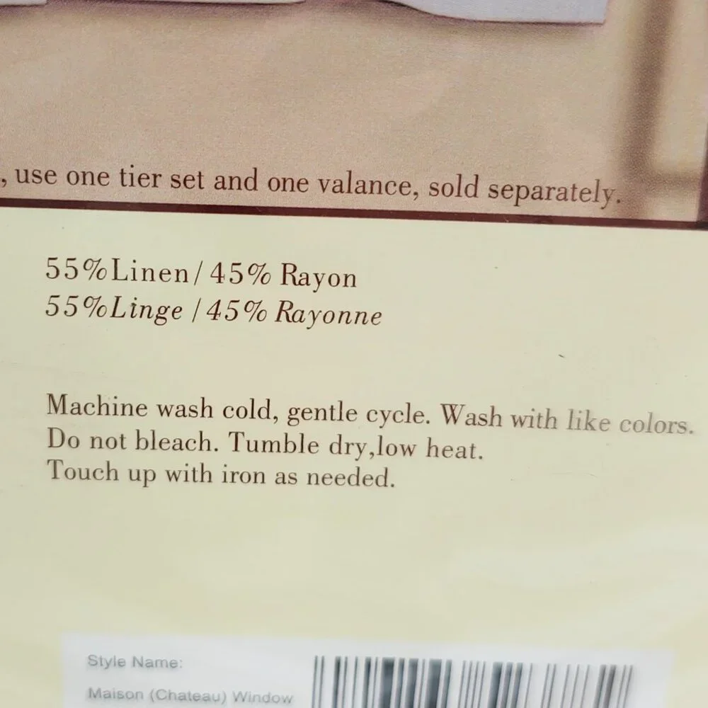 Maison White Chateau Tier Pair Curtains (Set of 3)